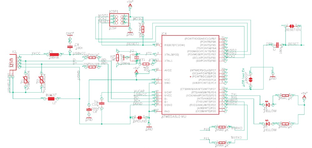 Arduino MEGA 2560 reference design schematic diagram